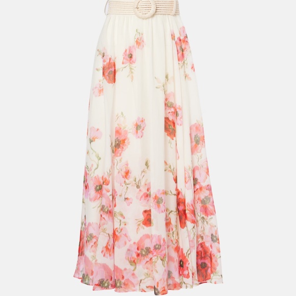 Zimmermann Lightburst Floral Cotton-Silk Maxi Skirt - Picture 1 of 9